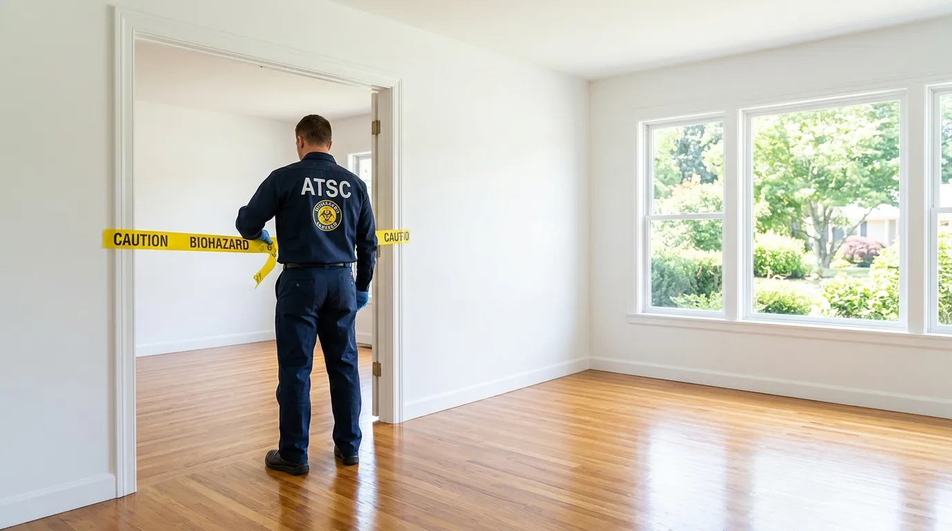 Certified biohazard cleanup crew performing Decomposition Cleanup in Sahuarita